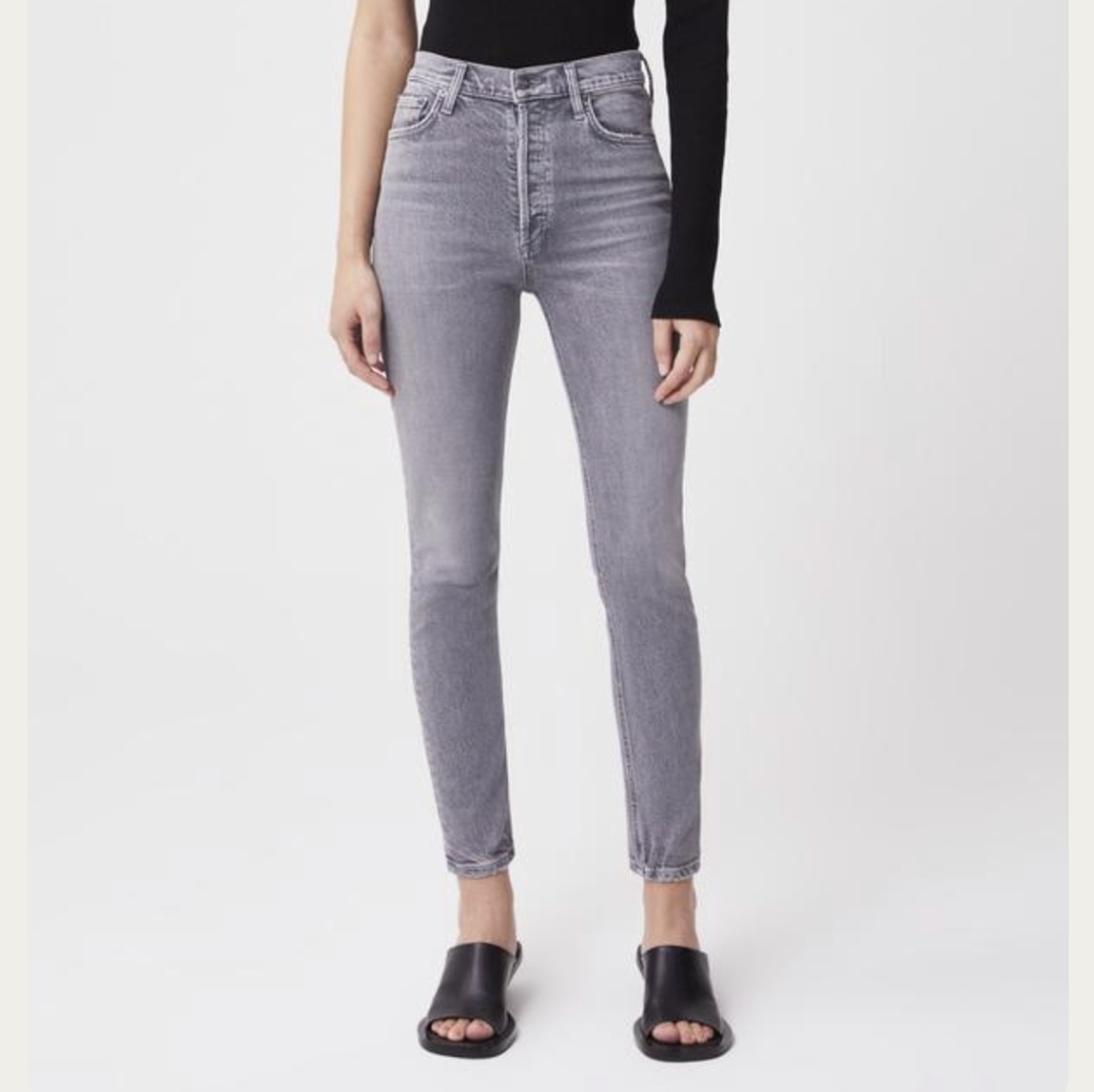 Agolde Nico High Rise Slim Fit Jean sz 28 Chime Washed grey
